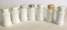 Vintage Milk Glass Herb Spice Jar Lot Of 7 Scroll Rope Detail picture