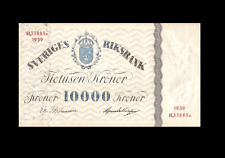 Reproduction Rare Sweden Sveriges 10000 Kroner 1939 Banknote Antique picture