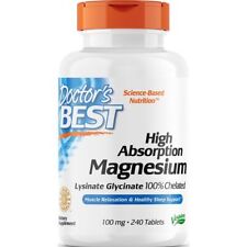 Doctor's Best High Absorption Magnesium 100% Chelated 100 mg 240 Tabs picture