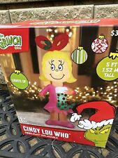 NEW The Grinch Cindy Lou Who Dr. Seuss 5’ Christmas Airblown Inflatable Decor picture