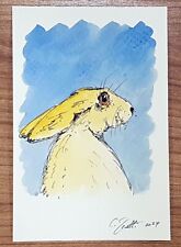 CHRIS ZANETTI Original Watercolor Painting RABBIT Hare Wildlife 6
