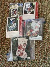 Needlepoint Kits Christmas  Stockings Lot of 5 New picture