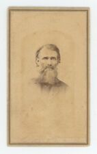 Antique CDV Circa 1860's Rugged Older Tired Looking Man With Long Shaggy Beard picture