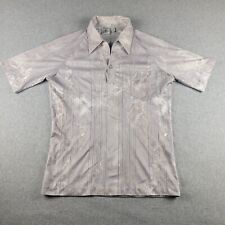 Vintage Spire California Polo Shirt Medium Gray Patterned Short Sleeve Made USA picture