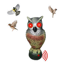 Realistic Owl Scarecrow Bird Scarer W/Sound Repellent Pest Outdoor Garden Decor picture