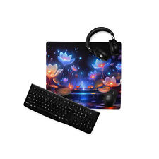 Midnight Flowers Gaming Mouse Pad, Fantasy Mousepad, Lotus Extended Deskmat picture