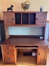 Stickley Solid Oak, Mission Style Desk and Hutch picture