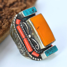 Vintage Ancient Victorian RING Silver Ring Turquoise Stone Amazing Antique Gypsy picture