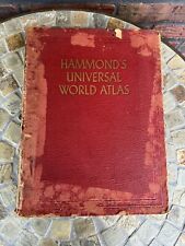 Vtg Hammond's Universal World Atlas 1944 Index Cities Towns USA Fair Condition picture