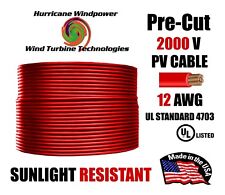 12 AWG Gauge PV Wire 1000/2000 Volt Pre-Cut 15-500 Ft for Solar Installation RED picture