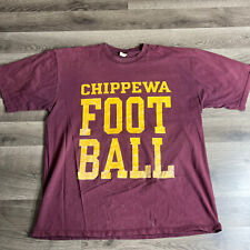 VTG Central Michigan Chippewa Football T Shirt Distressed Sz XL Made in USA picture