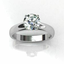 1.8Ct Round Lab-Created Diamond Solitaire Women's Engagement Ring 14K White Gold picture