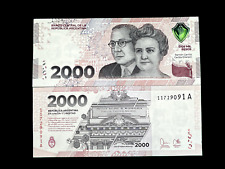 2023 Argentina P367 2000 Pesos Banknote Banco Central UNC Series Prefix A -best- picture