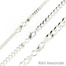 925 Sterling Silver Curb Cuban Mens Womens Chain Necklace .925 Italy All Sizes picture
