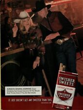 2001 Swisher Sweets Little Cigars Blonde Country Bar Cowgirl Vintage Print Ad picture