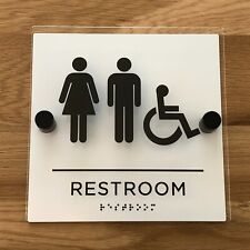 Acrylic Restroom Sign, ADA option with Stainless Steel Hardware picture