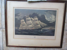 L-A-R-G-E 1856 Color Currier Print, Clipper Ship, Civil War, Maritime, Nautical picture
