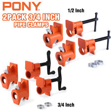 PONY 2-Pack Pipe Clamps 52 Wood Gluing Pipe Clamp Fixture Black Pipe 1/2