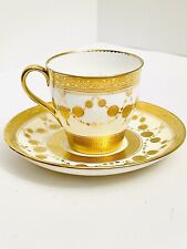 Minton Gilded Gold and Jeweled Demitasse Tea Coffee Cup and Saucer picture