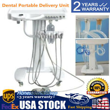 Dental Portable Mobile Delivery Unit Rolling Case Air Compressor Syringe Suction picture