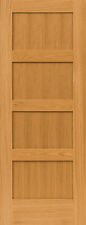 Exterior 4 Panel Flat Mission Shaker Red Oak Stain Grade Solid Core Wood Doors  picture