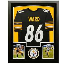 Hines Ward Signed Black Custom Suede Matte Framed Football Jersey picture