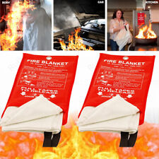 2x Large Fire Blanket Fireproof For Home Kitchen Office Caravan Emergency Safety picture