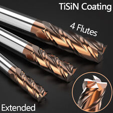 4 Flutes Solid Carbide Endmill TiSiN Extended CNC Lathe Drill Bit Milling Cutter picture