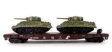 HO Walthers Custom Conrail 50' Flatcar with 2 US Army Sherman Tanks Low Shipping picture