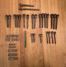 Lot of 37 Pieces Antique French Bed Replacement Bolt Screw Nuts Thread picture