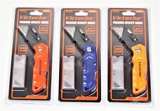 3PC Folding Lock-back Utility Knife With 24 Blades 3 Colors picture
