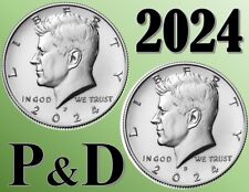 2024 P D Kennedy JFK Half Dollars -TWO (2) COINS SET - 50 cents picture