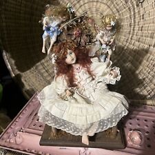 Linda Kertzman  Doll Sculpture OFK Signed 1998 12”x10” Victorian Fantasy picture