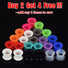 PAIR-LARGE FLARE SOFT Silicone Ear Skins-Ear Gauges-Thick Ear plugs-Ear Tunnels picture