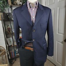 VTG Brooks Brothers 346 Men's Sport Coat Three Button Navy Worsted Wool Size 41R picture