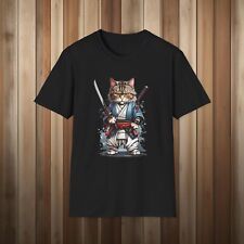 Vintage Retro Japanese Katana Ninja Cat Samurai graphic Ninja Kawaii T-Shirt picture