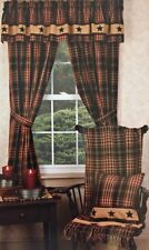 New Primitive VILLAGE Burgundy BLACK STAR CURTAINS Valance Swags Panels CHOICE picture