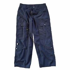Rare Vtg Made In 2000 Tommy Jeans Navy Nylon Cargo Ankle & Reverse Leg Pkt 36x30 picture