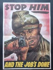 1944 WW2 USA AMERICA STOP JOB'S DONE ARMY RIFLE GUN SHOOT PROPAGANDA POSTER 849 picture