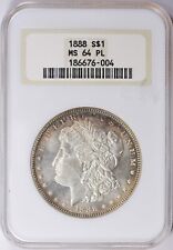 1888 P Morgan Dollar. Old NGC Fatty Holder. MS 64 Proof Like. Toned 🔥  picture