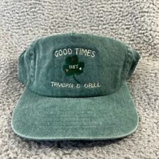 Vintage Ike's Good Times Tavern & Grill Snapback Hat Green Embroidered Shamrock picture