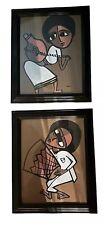 MCM Calypso Boy Girl African Art Paintings Vintage Set One Of A Kind Expression picture