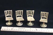 Set of Four Vintage Miniature Solid Brass Chairs Doll House Furniture picture