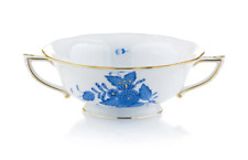 HEREND CHINESE BOUQUET BLUE CREAM SOUP CUP 24K GOLD HUNGARY AB743-2 NEW picture