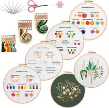 6 Set Embroidery Kit for Beginners Cross Stitch Kits for Adults DIY Craft picture