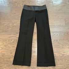Guess Collection Genuine Leather Trim Black Flare Pants Size 2 picture