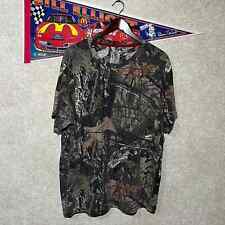 Vintage y2k Mossy Oak Woodland Hunting Camo Tee Shirt  picture
