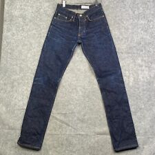 Gustin California Slim Selvedge Button Fly Denim Jeans Straight Size 30 Indigo picture