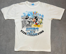 Vintage Disney Shirt Adult L White Steamboat Mickey Mouse 60th Birthday 80s USA picture