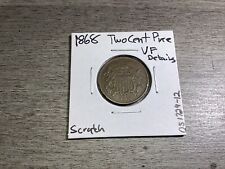 1868 Two Cent Piece U.S. Early Copper Coin w/VF+ Details See Desc.-051724-12 picture